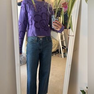 Purple flower sweater